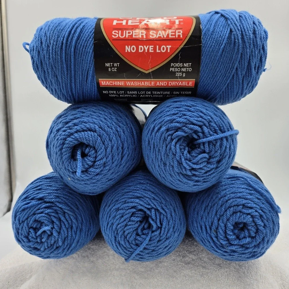 Red Heart Super Saver yarn 8oz 364yds Skipper Blue #0384 100% acrylic No Dye